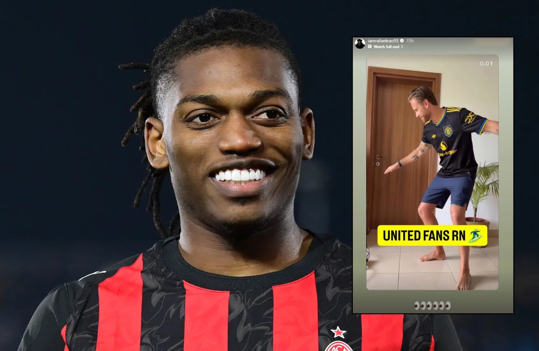 Leao chia sẻ bài đăng khiến fan Man United mừng thầm.