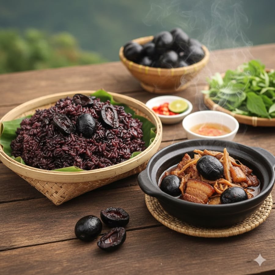 Trám đen sau khi chế biến có vị bùi béo đặc trưng, trở thành nguyên liệu cho nhiều món dân dã được ưa chuộng.