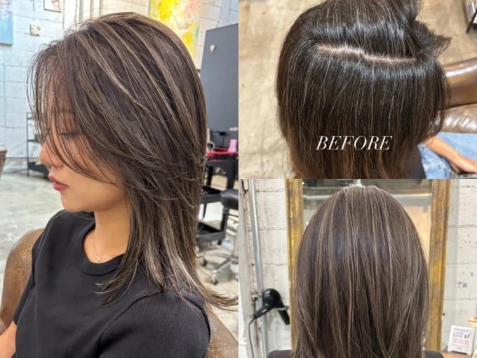  Sự pha trộn giữa nền nâu ấm và sắc tro lạnh giúp trung hòa ánh trắng của sợi bạc, tạo cảm giác màu tóc đồng đều và dịu mắt hơn.