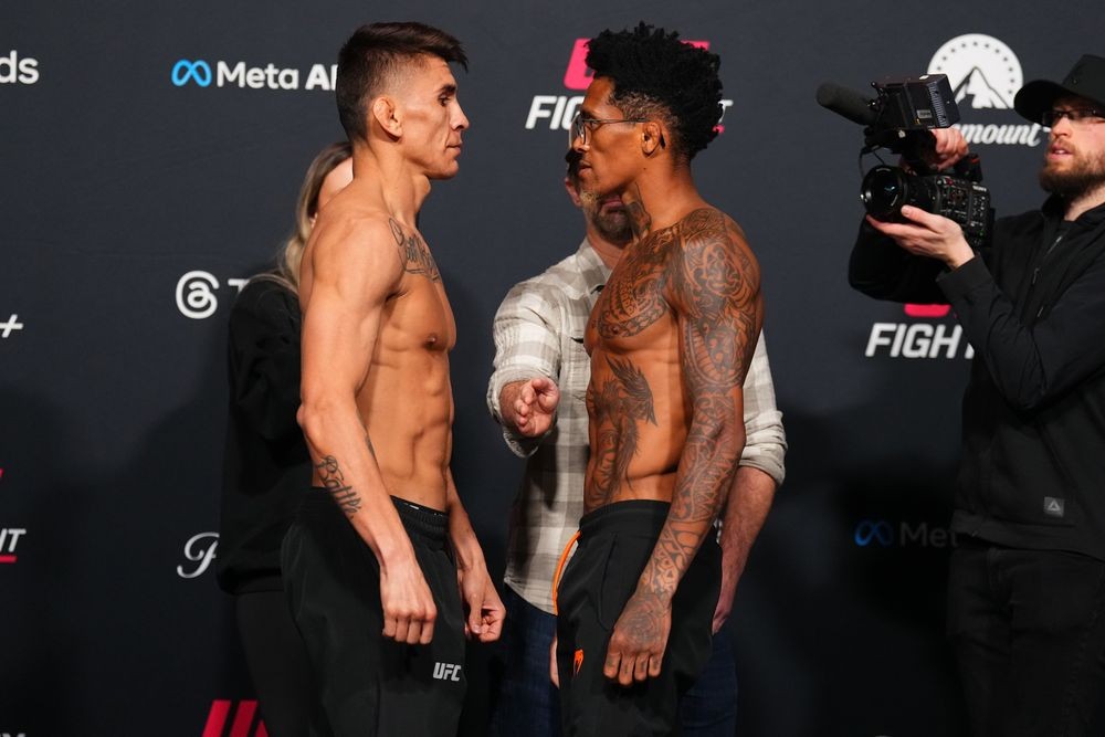 Mario Bautista và Vinicius Oliveira đối mặt tại buổi cân thử UFC Vegas 113