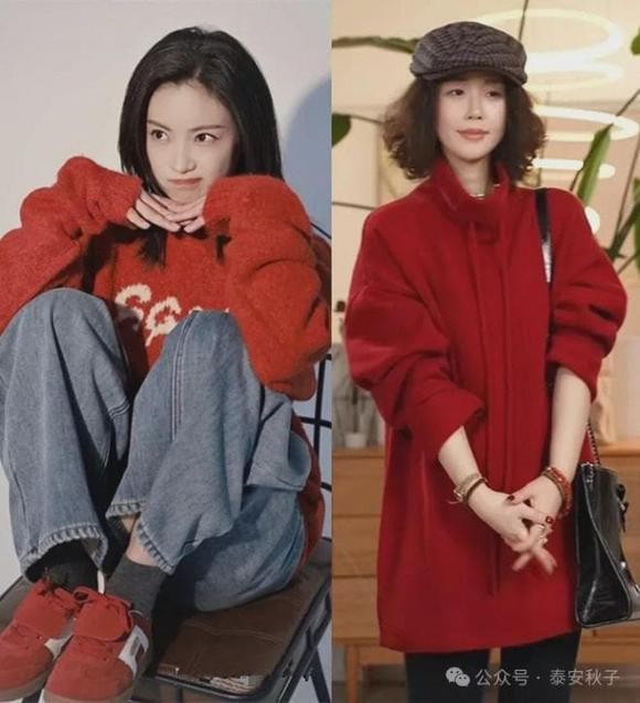 Để tránh cảm giác quá rực, các chi tiết xám đóng vai trò làm dịu tổng thể, giúp trang phục trở nên thanh lịch hơ