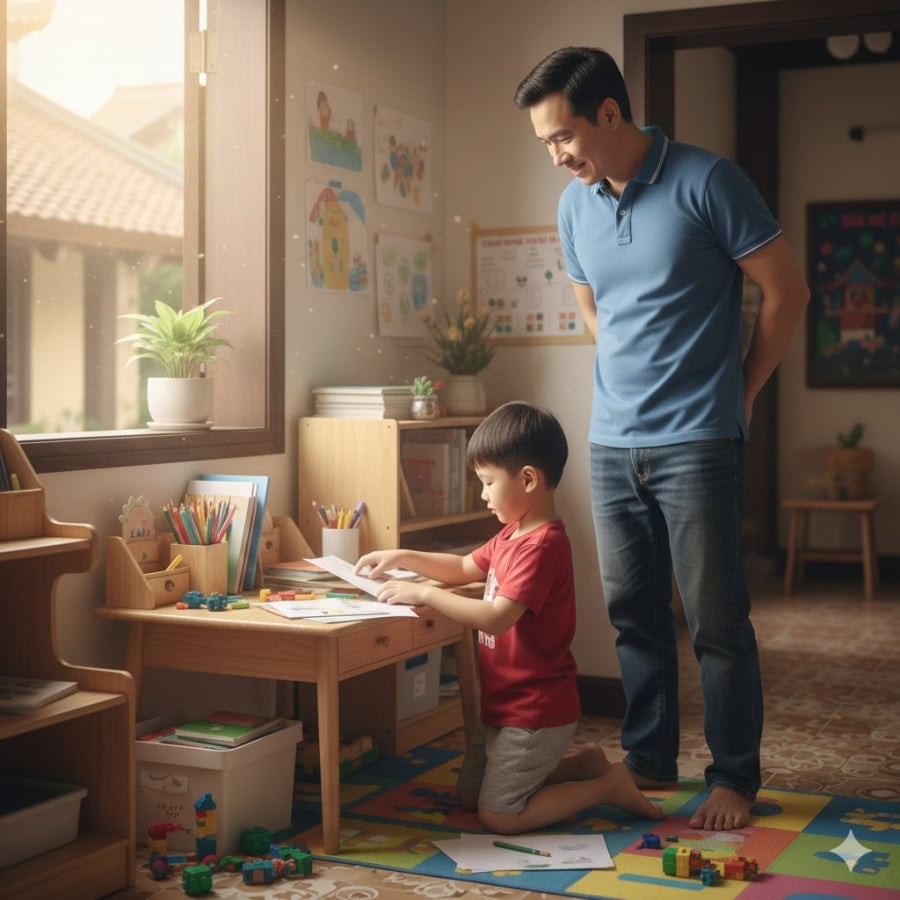 Dạy con trai tinh thần trách nhiệm từ những việc nhỏ giúp trẻ hình thành tính tự lập ngay từ sớm.