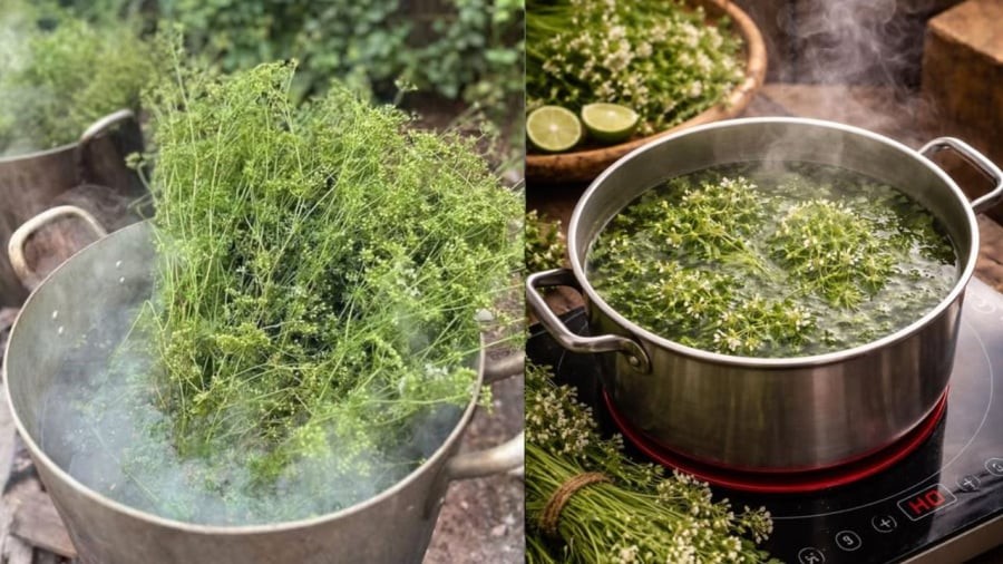 Tắm nước lá mùi già là một phong tục truyền thống mang nhiều ý nghĩa tốt đẹp của người Việt.