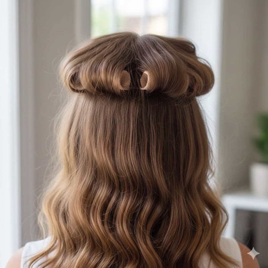 Thanh uốn và lô cuốn không nhiệt giúp tóc vào nếp, tăng độ phồng mà vẫn hạn chế hư tổn.