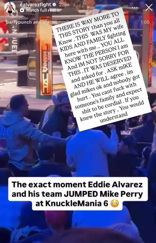 Eddie Alvarez và Mike Perry trong một buổi họp báo.