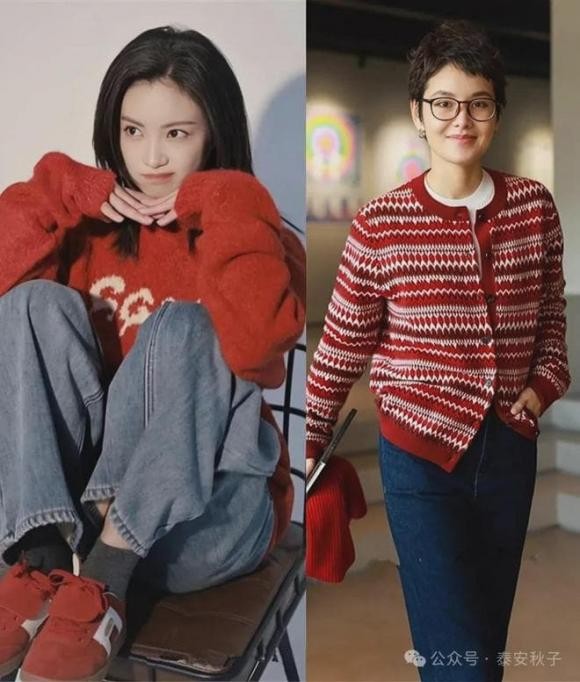 Để trang phục quần jeans trở nên nổi bật hơn trong không khí Tết, việc thêm một chút sắc đỏ là gợi ý đáng cân nhắc. Màu đỏ mang ý nghĩa may mắn và ấm áp, rất phù hợp với tinh thần năm mới.

