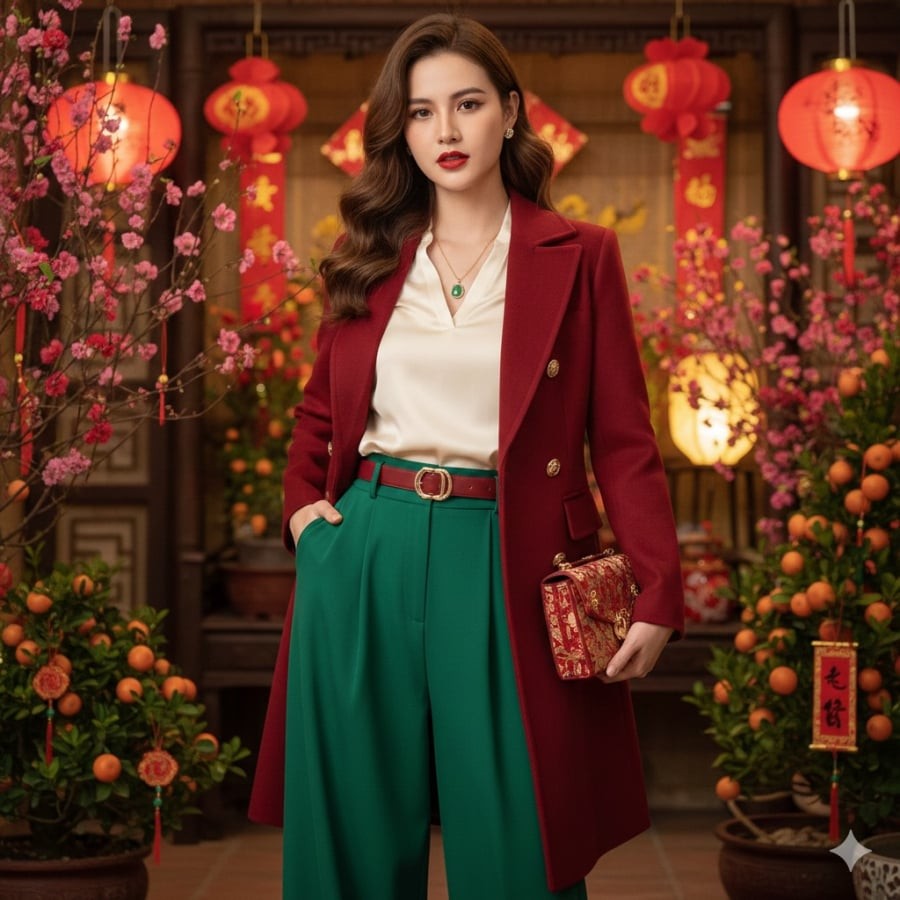 Sơ vin lớp áo trong giúp định hình vòng eo, tăng hiệu quả tôn dáng khi mặc áo khoác.