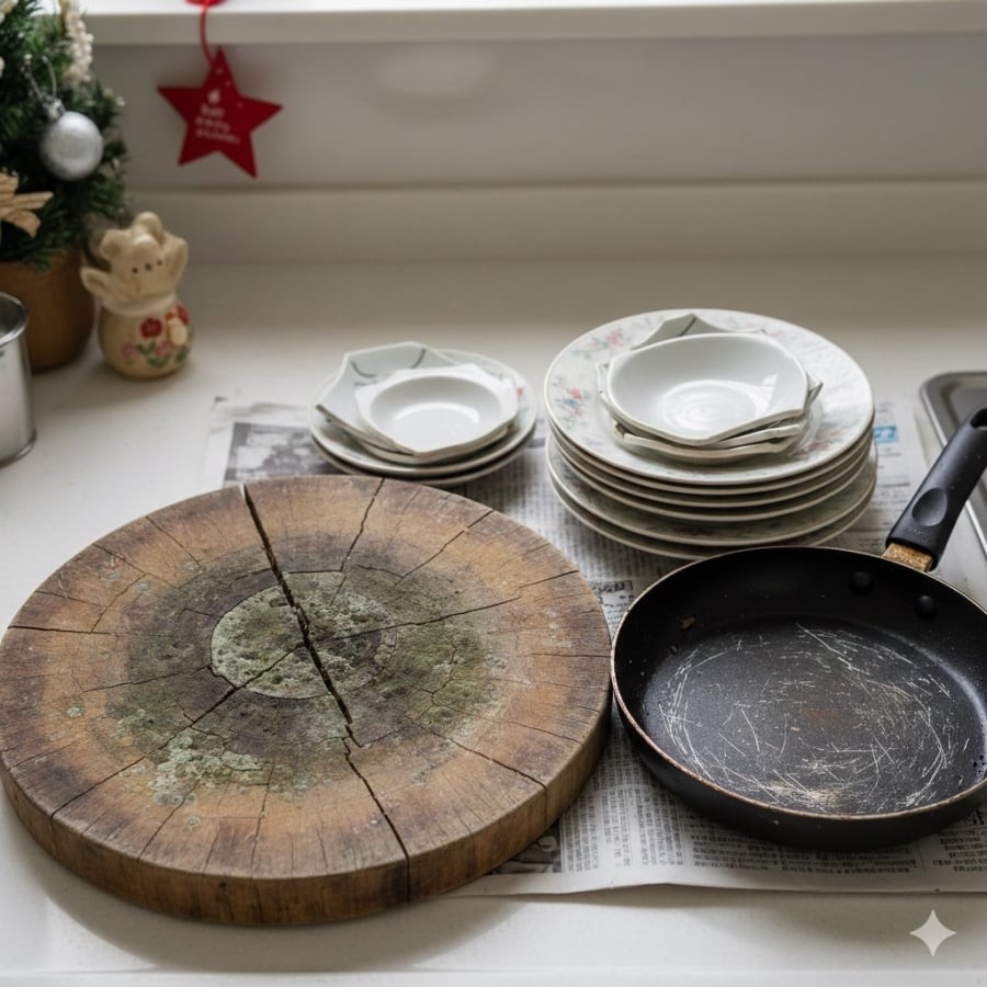 Dọn bếp đón Tết: Loại bỏ đồ dùng cũ hỏng giúp bảo vệ sức khỏe cả gia đình trong năm mới.