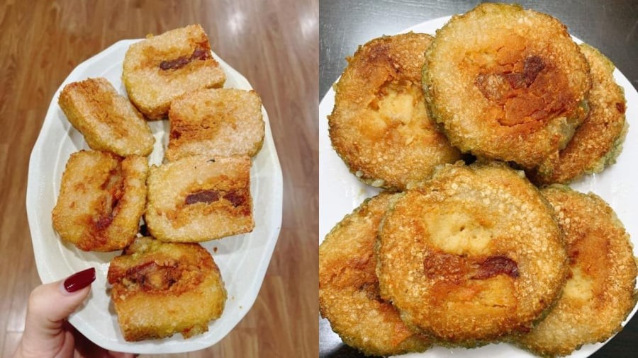 Khi rán bánh chưng, bạn không cần sử dụng quá nhiều dầu mỡ.