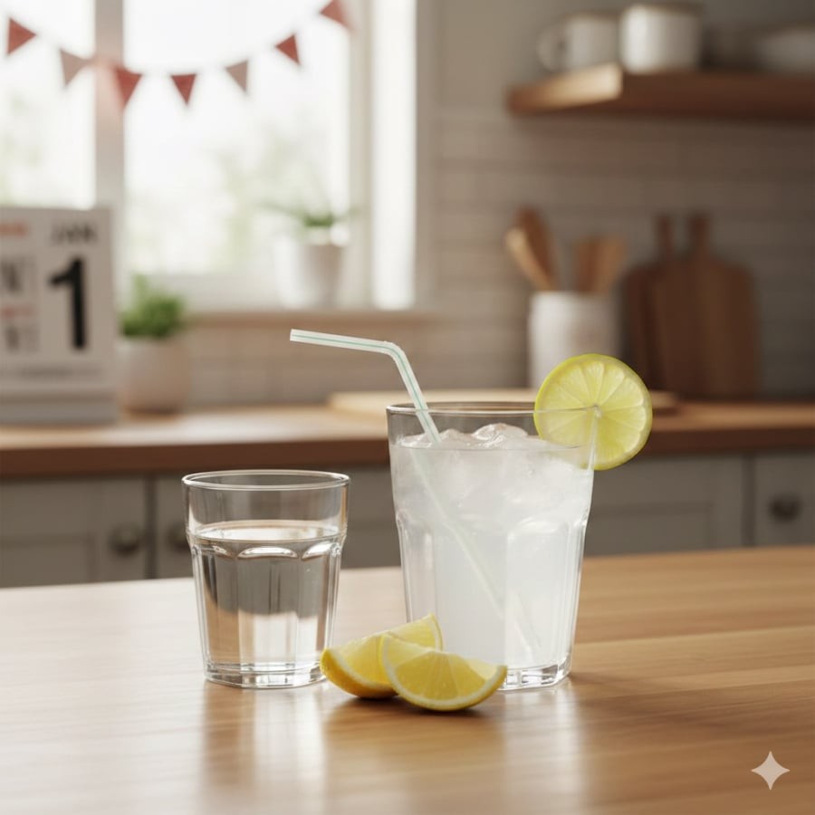 Uống đủ nước và bổ sung nước dừa giúp cơ thể cân bằng lại sau những bữa ăn nhiều đạm, rượu bia.