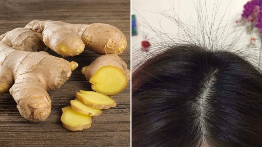 Gội đầu bằng gừng tươi