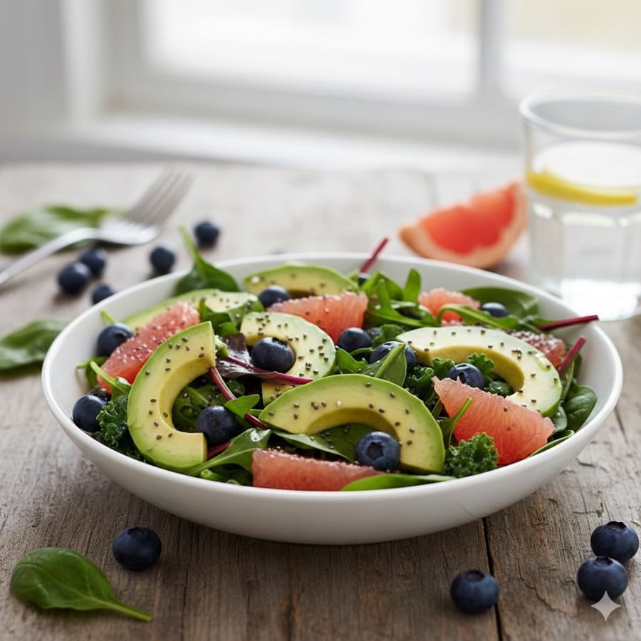 Kết hợp trái cây giàu vitamin và chất béo lành mạnh giúp đa dạng thực đơn, hỗ trợ chức năng gan.