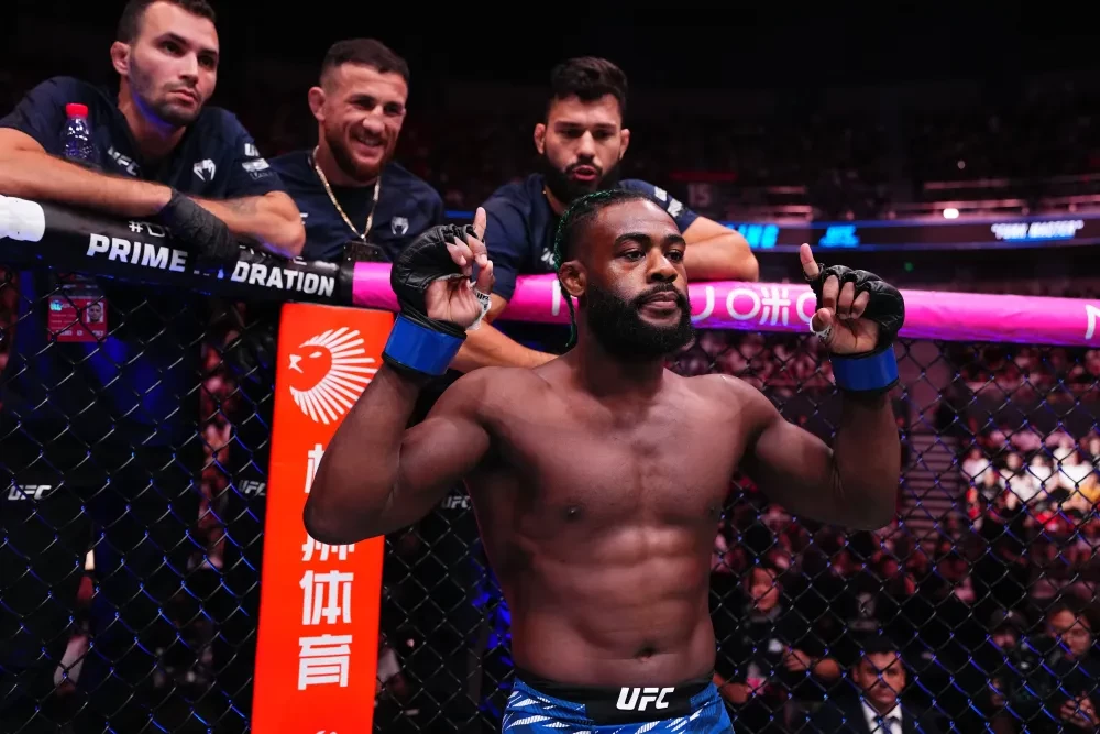 Aljamain Sterling prepares to face Brian Ortega in a 153-pound catchweight fight during the UFC Fight Night event