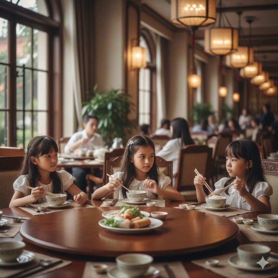 Ứng xử nơi công cộng phản ánh ý thức ranh giới và khả năng hòa nhập của trẻ.
