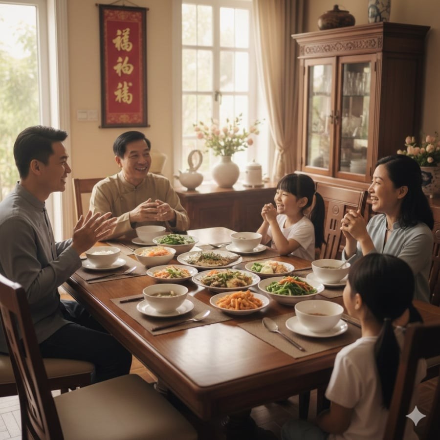 Bữa cơm gia đình là môi trường đầu tiên dạy trẻ về kỷ luật và sự tôn trọng.