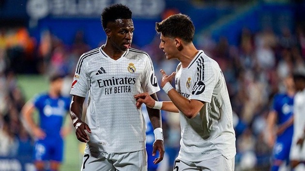 Arda Guler cùng Vinicius Junior sẽ giúp hàng công Real giải bài toán Getafe?