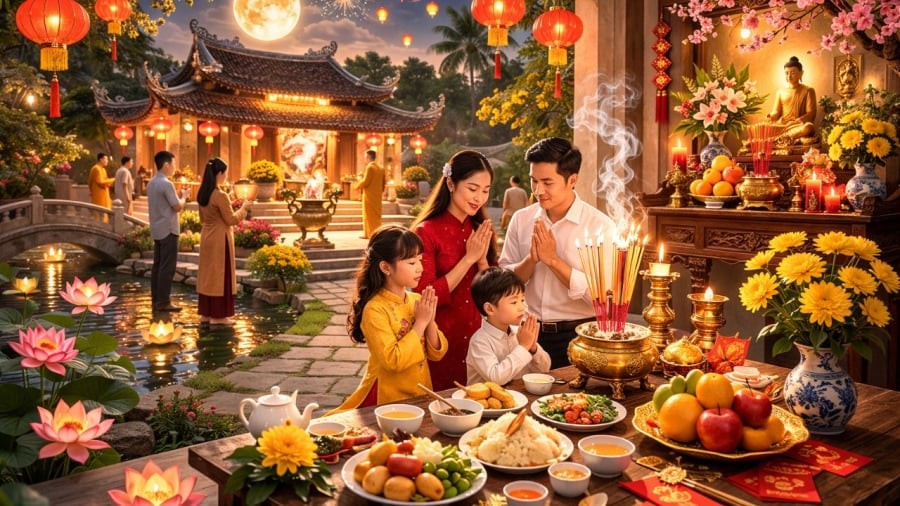 Ăn chay, lễ chùa cũng là những việc người xưa chú trọng trong rằm tháng giêng