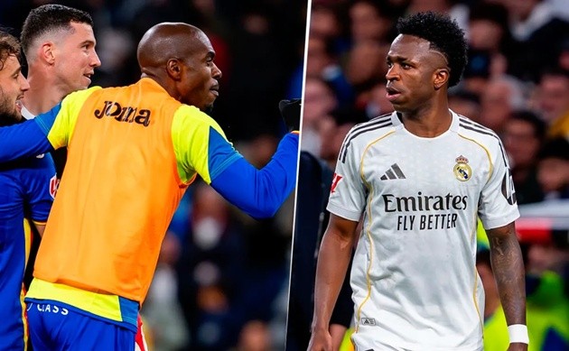 Vinicius tranh cãi với Nyom sau trận thua.