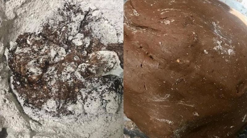 Nhào bột làm trân châu