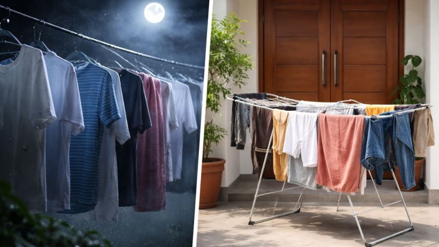 Hãy chú ý tránh kiểu phơi quần áo này