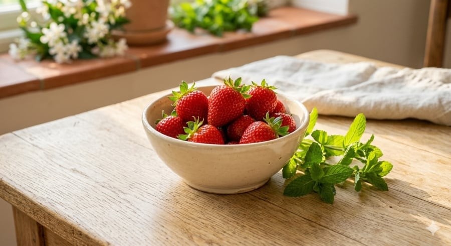 Dâu tây giàu vitamin C và chất chống oxy hóa, giúp hỗ trợ làn da và tăng cường sức đề kháng vào mùa xuân.