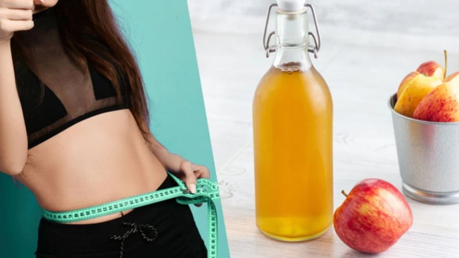 Giấm táo pha loãng là loại đồ uống có thể hỗ trợ quá trình giảm cân, giảm mỡ bụng.