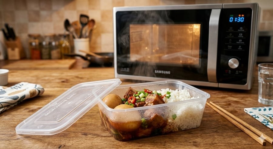 Khi tiếp xúc với nhiệt độ cao trong lò vi sóng, một số loại hộp nhựa có thể phát tán hàng triệu hạt vi nhựa siêu nhỏ.