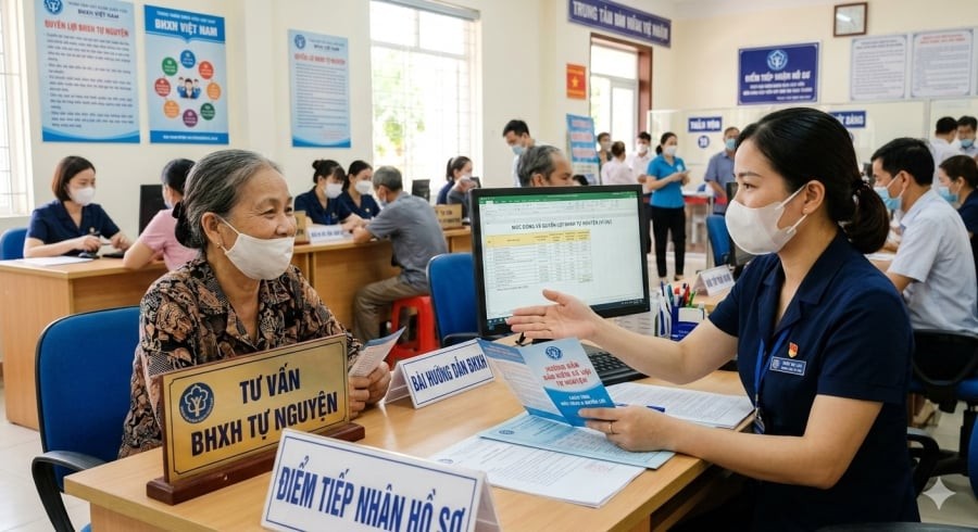 Người dân tìm hiểu mức đóng BHXH tự nguyện để đảm bảo lương hưu ổn định khi về già.