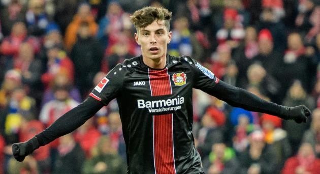 Havertz trong màu áo Leverkusen.