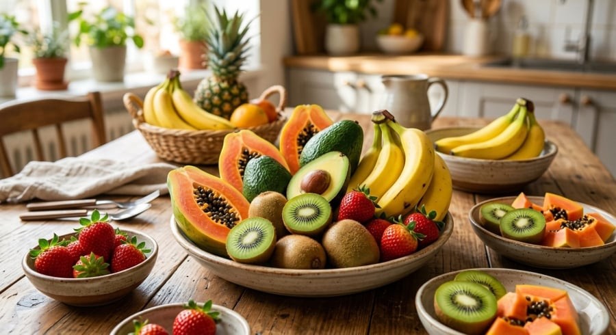 Các loại trái cây giàu biotin tự nhiên giúp hỗ trợ tóc chắc khỏe và làm chậm dấu hiệu lão hóa.