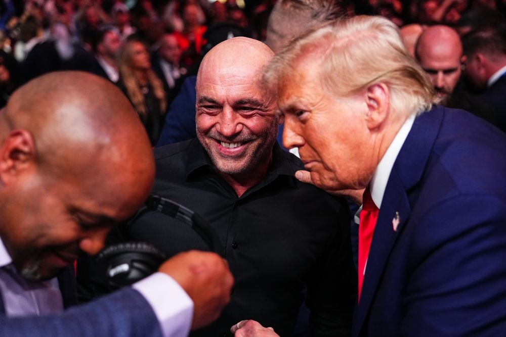Daniel Cormier, Joe Rogan và Donald Trump tại UFC 309