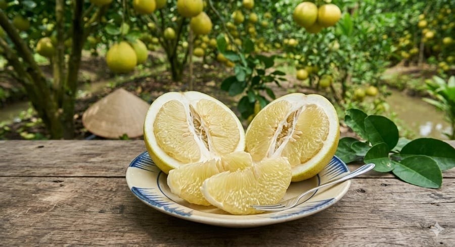 Bưởi Năm Roi được ưa chuộng nhờ vị ngọt thanh, tép ráo và gần như không đắng.