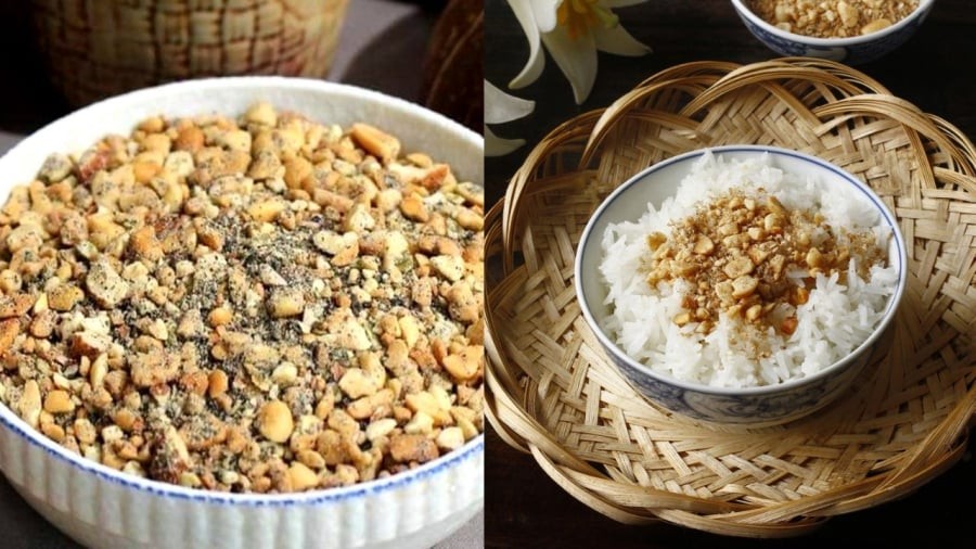 Không nên giã lạc và vừng quá nhỏ khiến dầu tiết ra nhiều làm muối vừng lạc bị ướt.