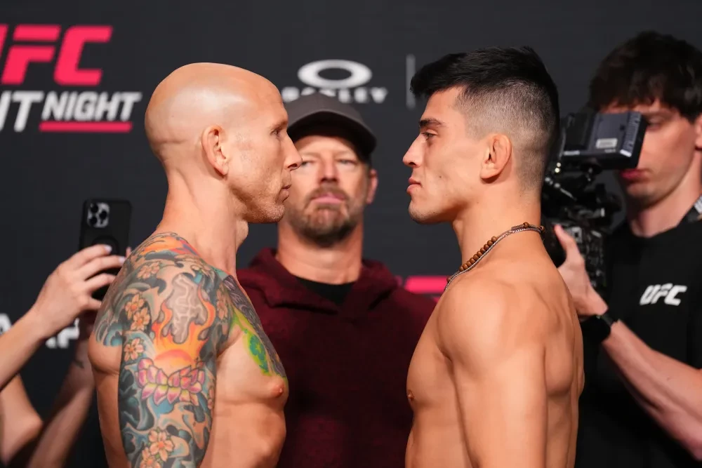 Josh Emmett và Kevin Vallejos đối mặt tại buổi cân thử UFC Vegas 114