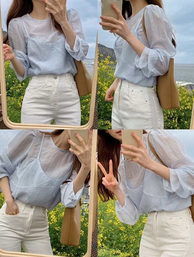  Khi chọn chất liệu mỏng nhẹ, thậm chí hơi xuyên thấu, tổng thể sẽ trở nên thanh thoát thay vì nặng nề.