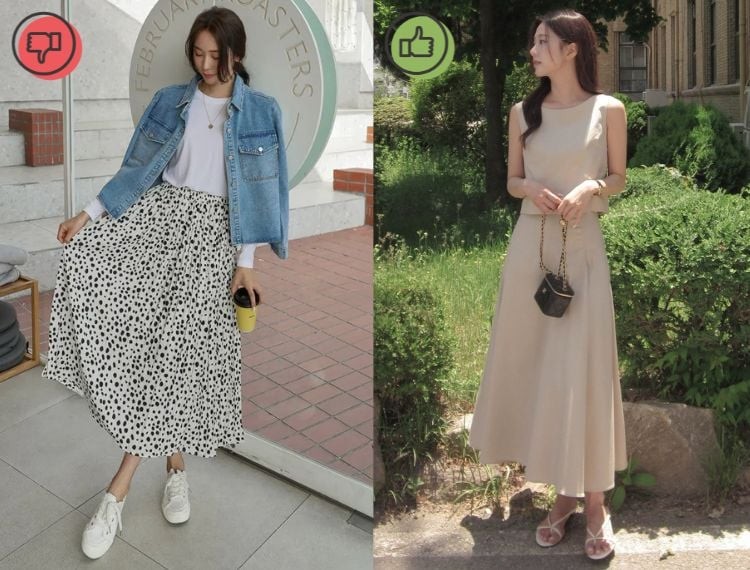 Nếu không khéo léo trong cách phối đồ, chân váy da báo dễ khiến tổng thể trang phục trở nên quá phô trương. 