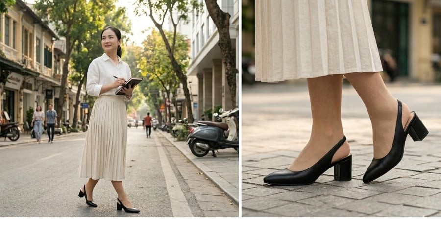 Slingback tôn dáng, linh hoạt từ công sở đến dạo phố.