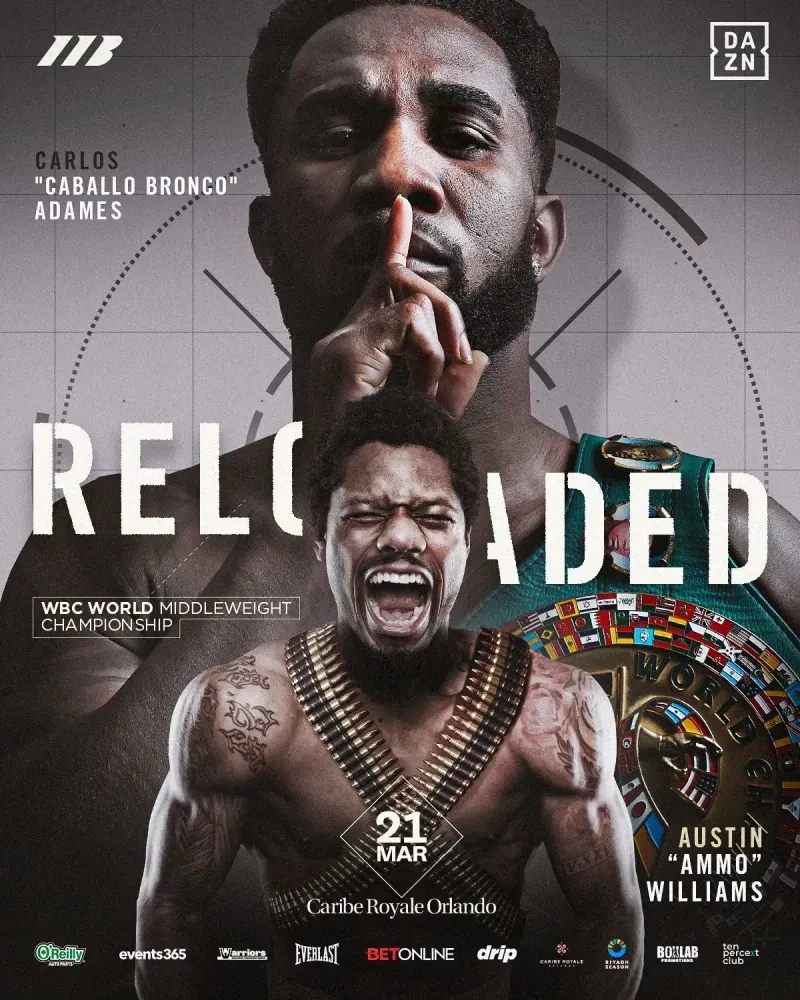 Carlos Adames và Austin Williams đối mặt nhau