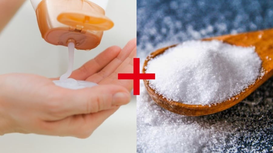Sự kết hợp của dầu gội và muối trắng có tác dụng làm sạch da đầu hiệu quả hơn, giúp tóc chắc khỏe hơn.