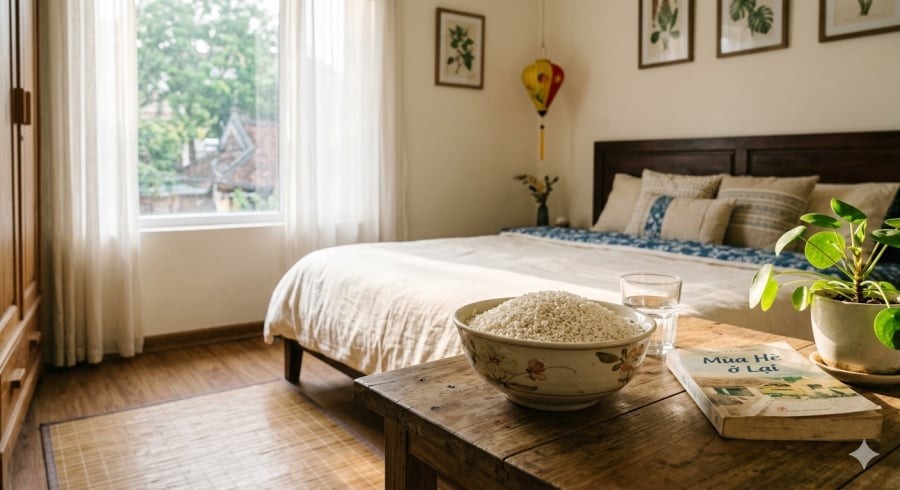 Đặt gạo nếp trong phòng theo quan niệm cân bằng âm dương