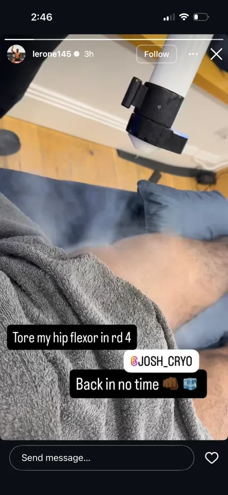 Story trên Instagram của Lerone Murphy về chấn thương của anh.