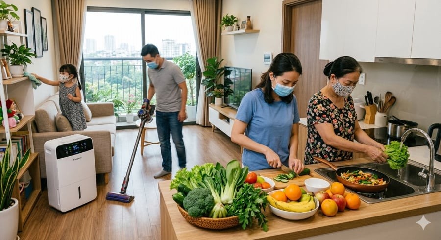 Giữ môi trường sống khô thoáng, ăn uống hợp lý và vệ sinh cá nhân giúp giảm nguy cơ mắc bệnh trong mùa nồm.