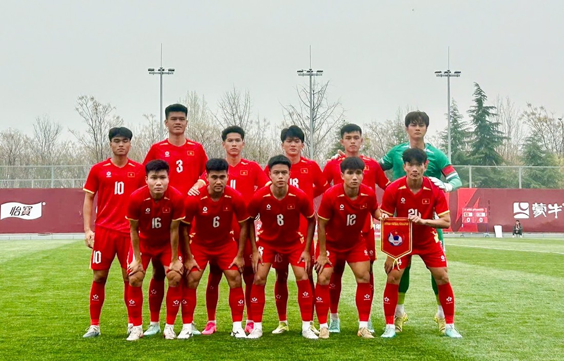 Đội hình xuất phát U23 Việt Nam đối đầu với U23 Triều Tiên. Ảnh: VFF.