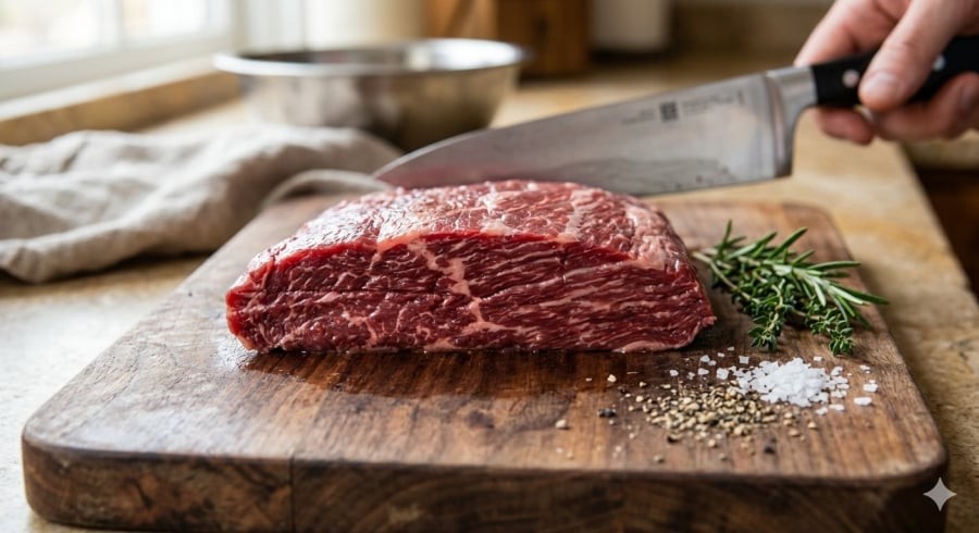 Cắt ngang thớ giúp giảm độ dai ngay lập tức
