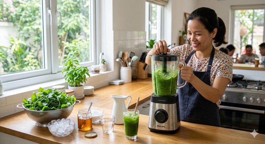 Sơ chế đúng cách giúp nước rau má giữ trọn dinh dưỡng và đảm bảo an toàn khi sử dụng.