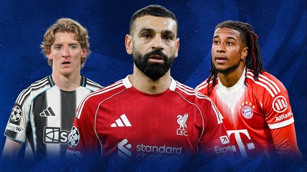 Gordon và Olise được nhắm đến thay Salah