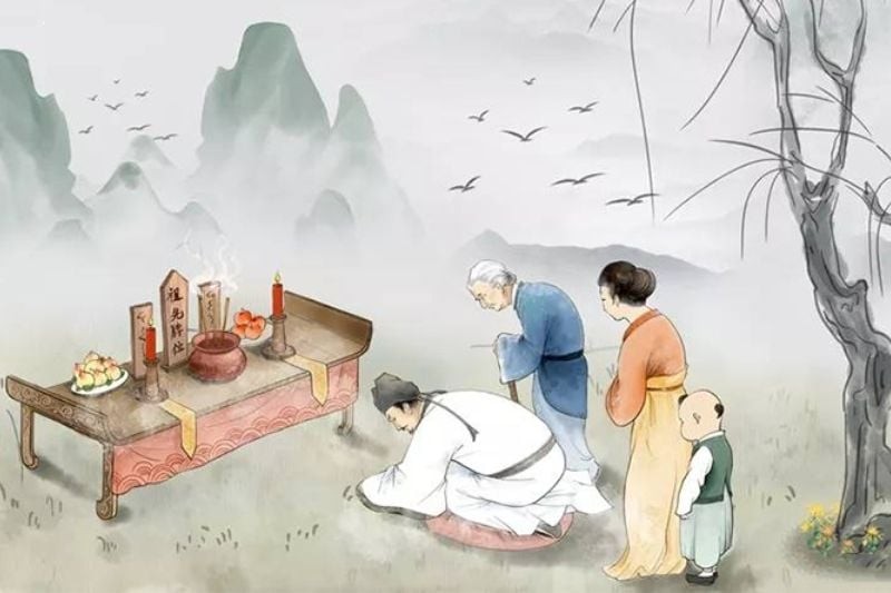 Trước mộ có xi măng, gạch đá hoặc rác thải đè lên cần nhanh chóng dọn dẹp. Ảnh minh họa