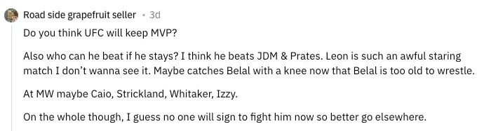 Michael Venom Page trong một trận đấu tại UFC