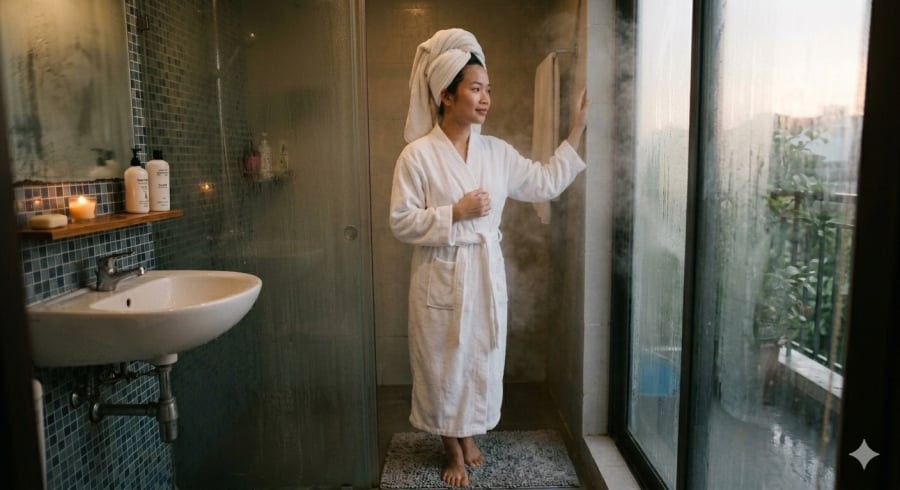 Sau khi tắm, cơ thể chuyển sang trạng thái thư giãn tự nhiên