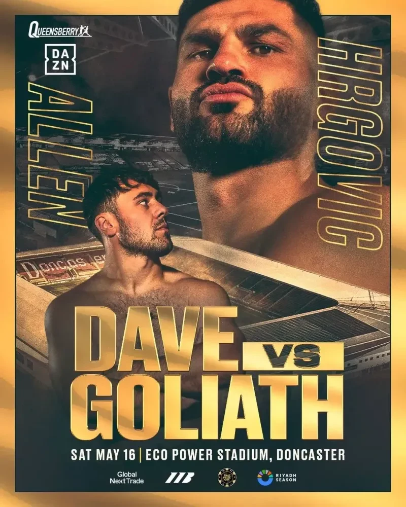 Dave Allen và Filip Hrgovic trong poster trận đấu